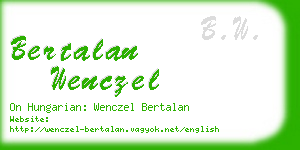 bertalan wenczel business card